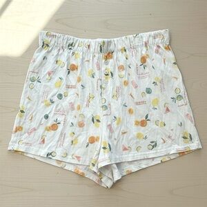 Rae Dunn Pajama Shorts Citrus Cocktail Print Sleep Lounge Bottoms